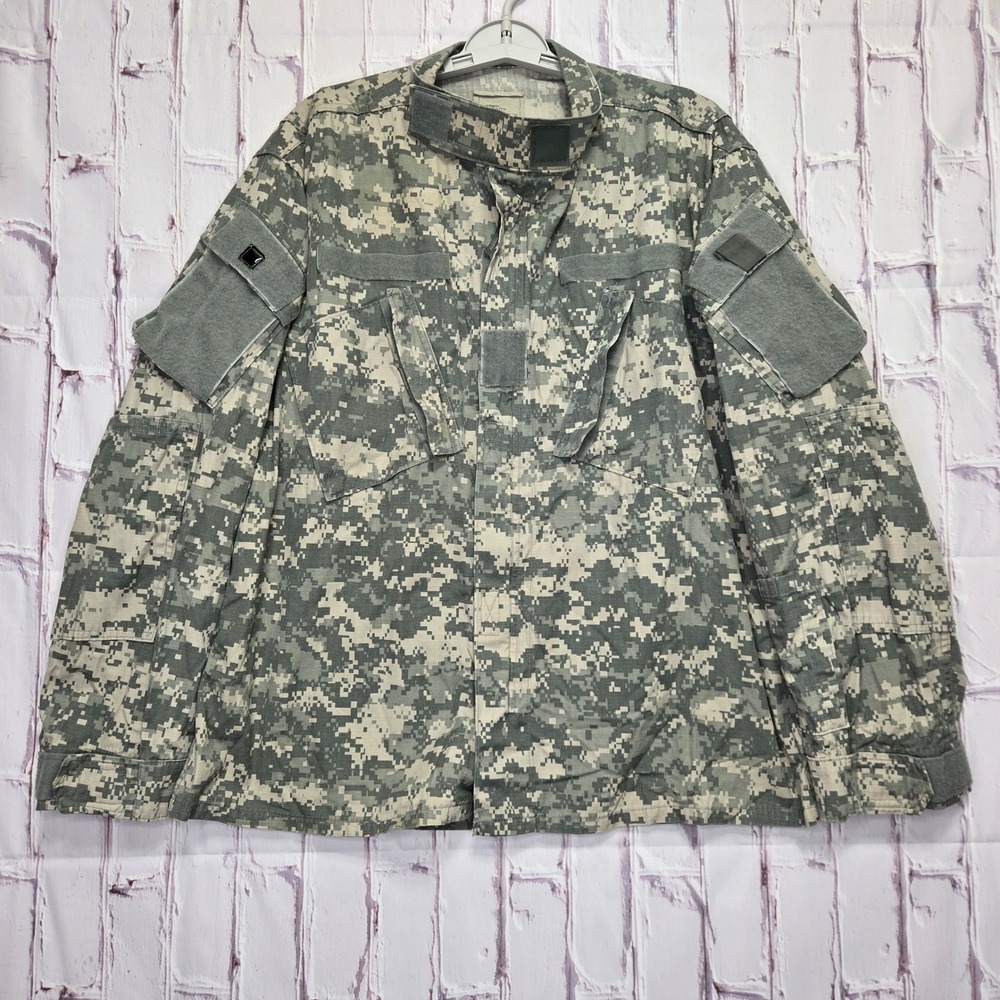US Military ACU Field Jacket Digital Camo UCP Ripstop Tactical Coat Mens L Reg